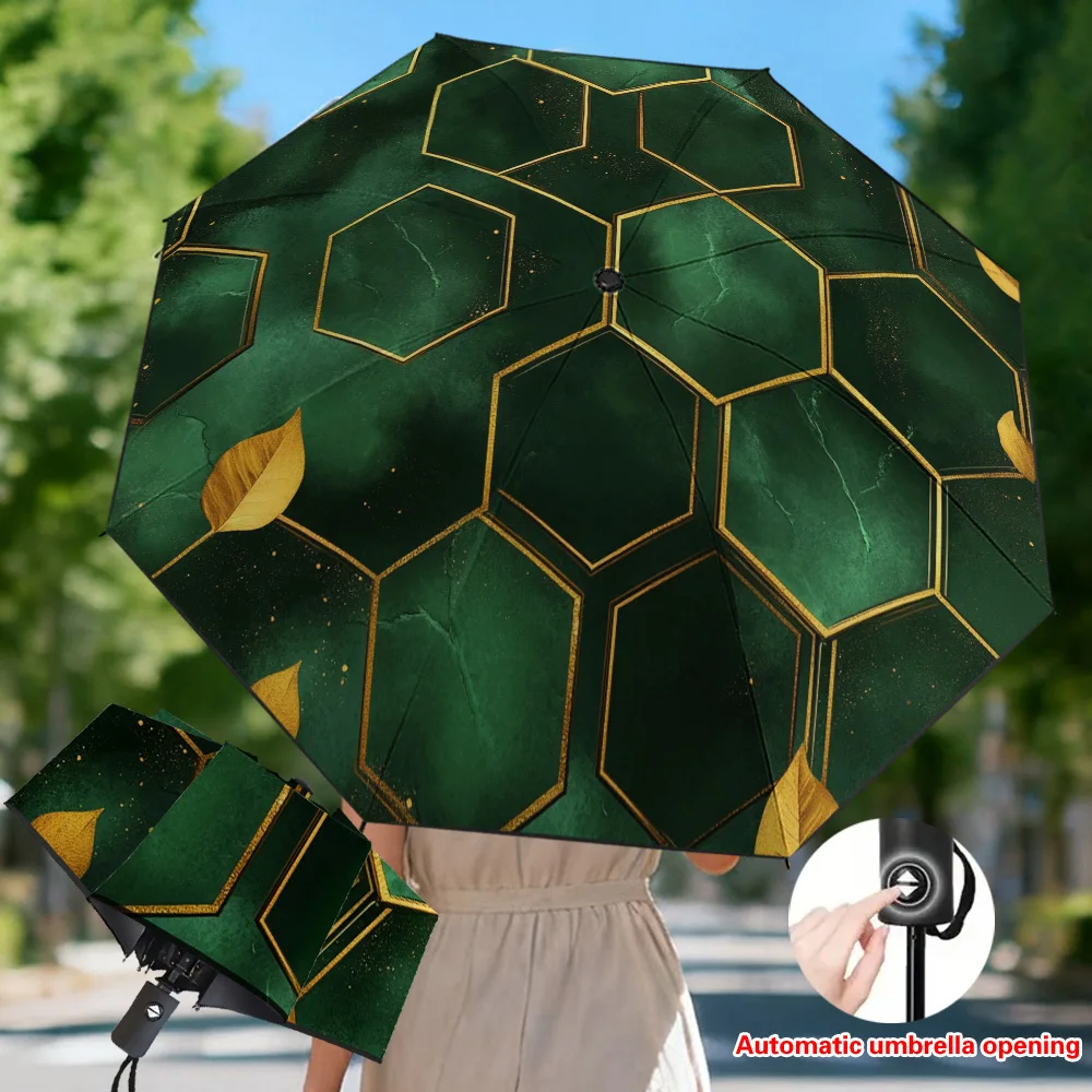 1pc Emerald Green & Golden Hexagon Automatic Folding Umbrella - 8-Rib Sturdy Frame, Resistant, Compact & Lightweight for Daily
1pc Emerald Green & Golden Hexagon Automatic Folding Umbrella - 8-Rib Sturdy Frame, Resistant, Compact & Lightweight for Daily