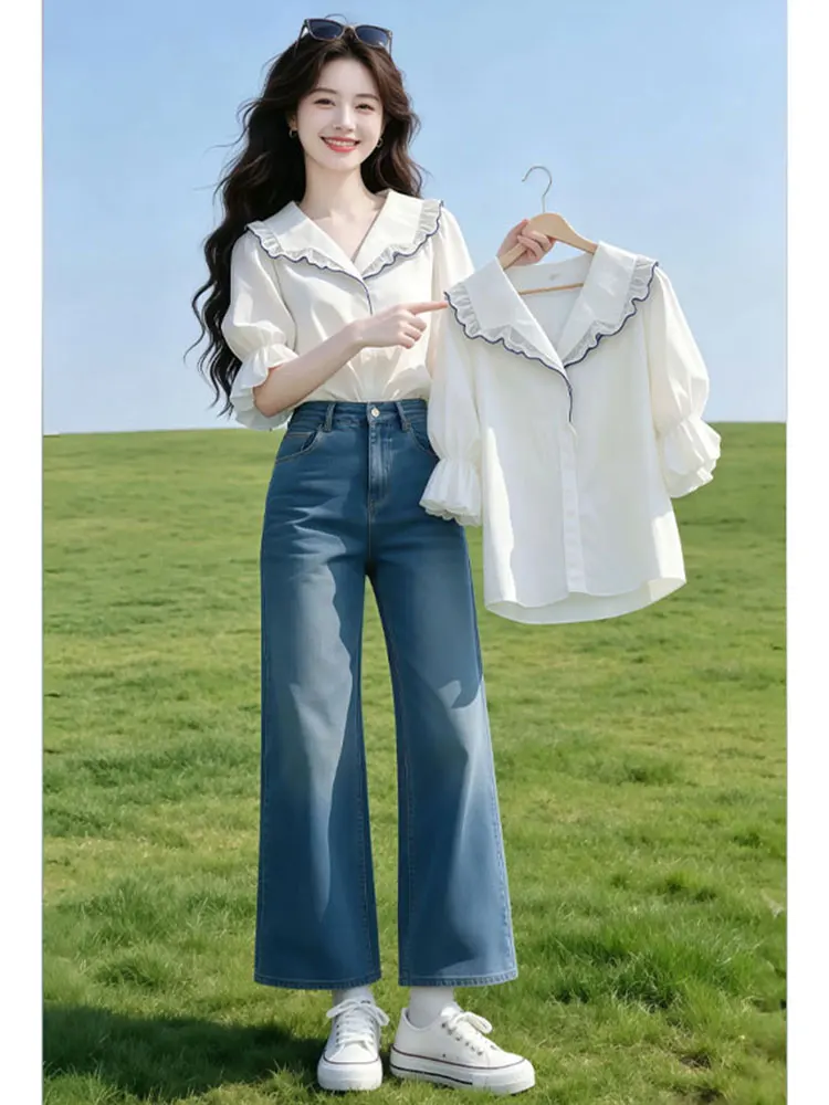 Elegant Loose Women's Shirt Puffy Sleeve Doll Collar Soft Style Slimming Age-Defying Top New 2026 Breathable Casual Fashion
Elegant Loose Women's Shirt Puffy Sleeve Doll Collar Soft Style Slimming Age-Defying Top New 2026 Breathable Casual Fashion