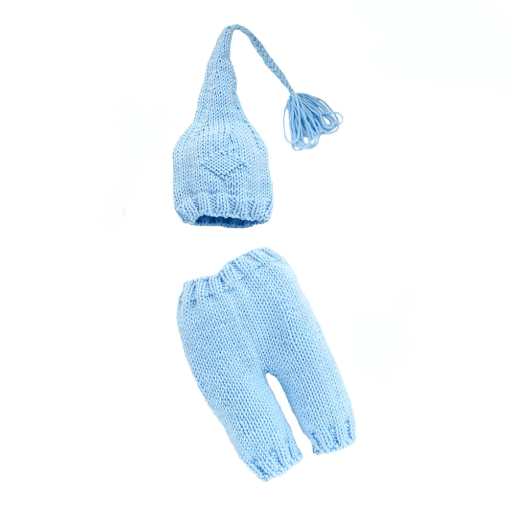 Knitted Outfits Light Blue Long Tassel Hat Clothes 0-3 Months Photo Props Photography Costume
Knitted Outfits Light Blue Long Tassel Hat Clothes 0-3 Months Photo Props Photography Costume