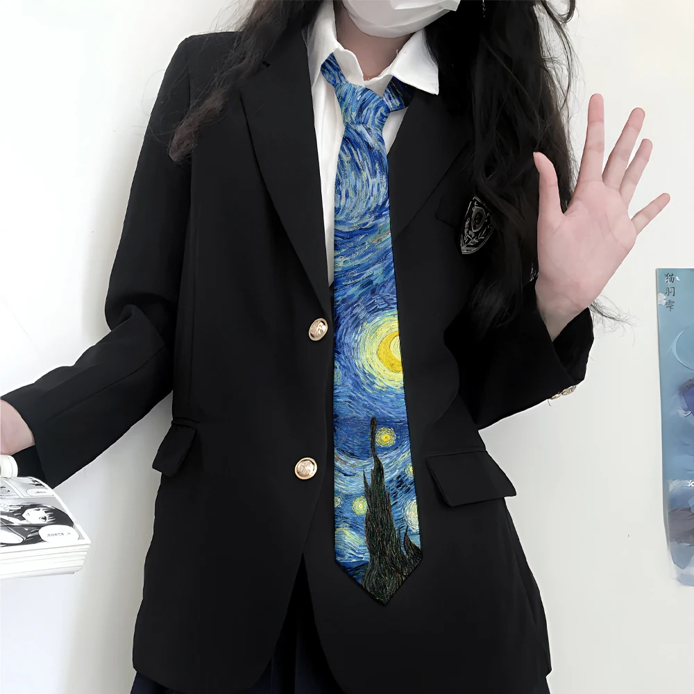 Van Gogh starry sky tie men women fashion Harajuku oil painting tie 8CM polyester daily matching Wedding party tie multi-style
Van Gogh starry sky tie men women fashion Harajuku oil painting tie 8CM polyester daily matching Wedding party tie multi-style