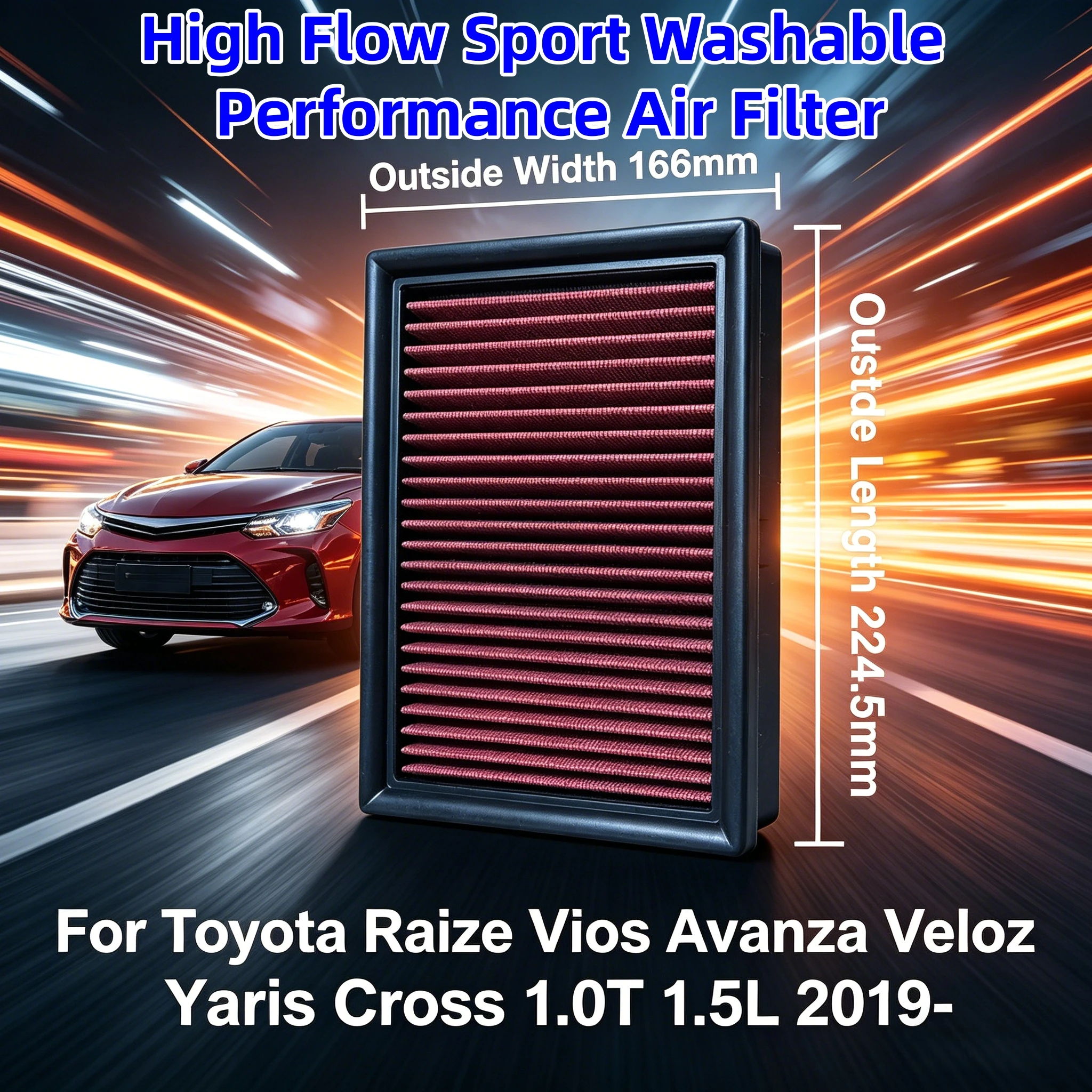 Высокопроизводительный моющийся спортивный воздушный фильтр для Toyota Raize, Vios, Avanza, Veloz, Yaris Cross 1.0T 1.5L 2019- 17801BZ110 1KRVET
Высокопроизводительный моющийся спортивный воздушный фильтр для Toyota Raize, Vios, Avanza, Veloz, Yaris Cross 1.0T 1.5L 2019- 17801BZ110 1KRVET