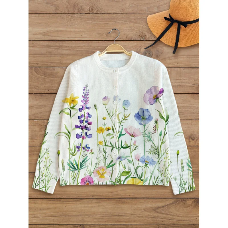 Bohemian Elegant Literary Fresh Floral Print Girl Sweater Knit Cardigan Warm Crew Neck Long Sleeve Button Autumn Winter Fashion
Bohemian Elegant Literary Fresh Floral Print Girl Sweater Knit Cardigan Warm Crew Neck Long Sleeve Button Autumn Winter Fashion