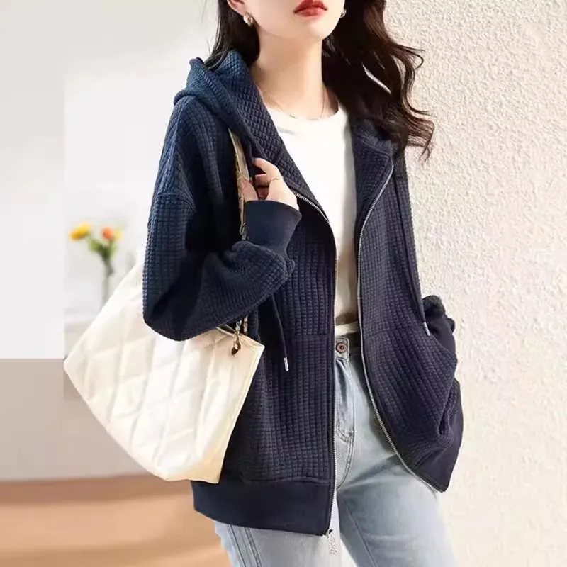 Middle-aged Mother Casual Fashion Hooded Coat Female 2024 Spring and Autumn New Loose Zipper Long Sleeve Baseball Uniform
Middle-aged Mother Casual Fashion Hooded Coat Female 2024 Spring and Autumn New Loose Zipper Long Sleeve Baseball Uniform