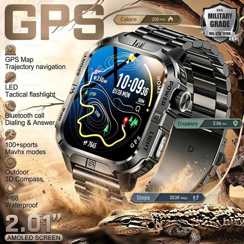 2026 New Military-grade GPS Position Smart Watch Men Map Navigation Compass Bluetooth Call 100+Sports Waterproof Swim Smartwatch
2026 New Military-grade GPS Position Smart Watch Men Map Navigation Compass Bluetooth Call 100+Sports Waterproof Swim Smartwatch
