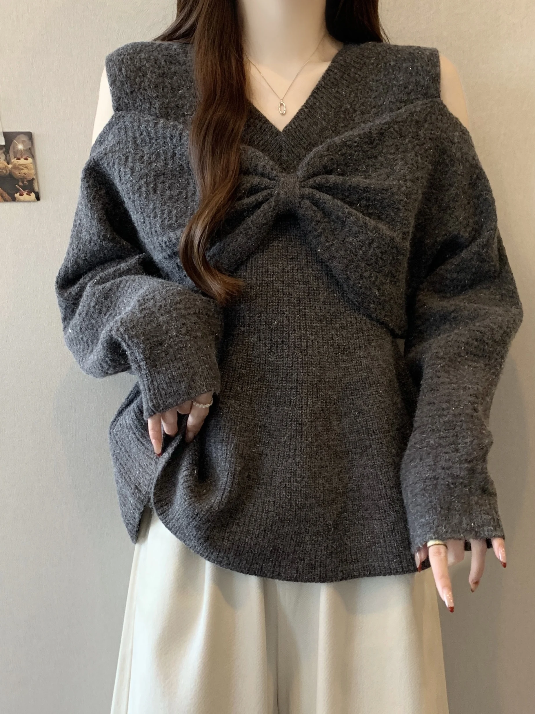 plus Size V-Ne Knitwear oulder Bared Sweater Women Autumn Winter Slimming High Waist Knot Top French Sle Loos...
plus Size V-Ne Knitwear oulder Bared Sweater Women Autumn Winter Slimming High Waist Knot Top French Sle Loos...