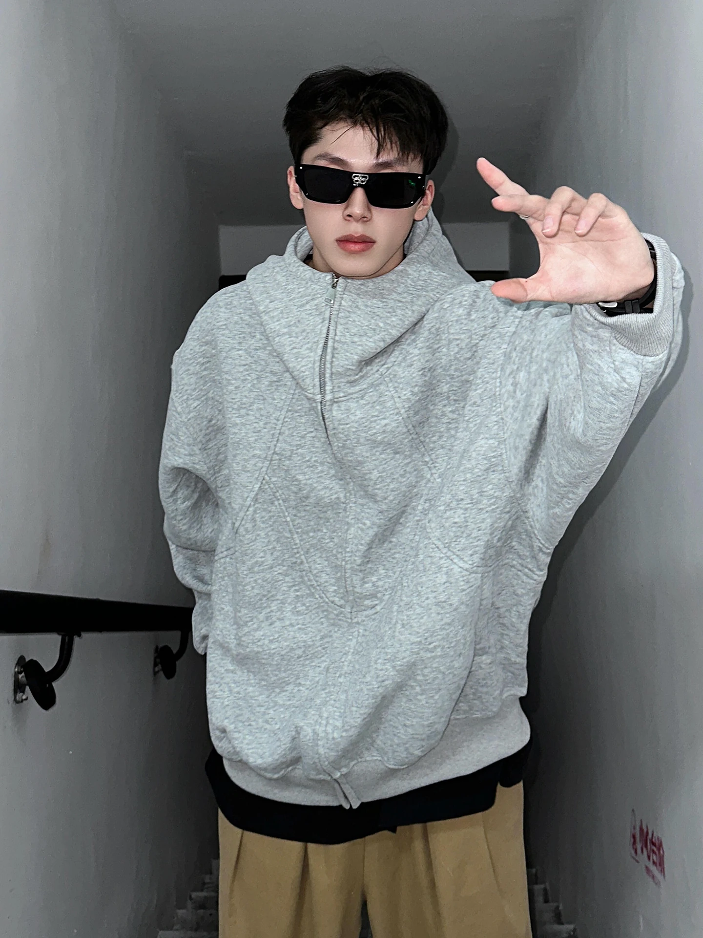 Light ey High Collar Open Cardigan Men's Hoodie Hard And Stiff Cleanfit Jaet Autumn Casual Loose Fit Youth ular
Light ey High Collar Open Cardigan Men's Hoodie Hard And Stiff Cleanfit Jaet Autumn Casual Loose Fit Youth ular