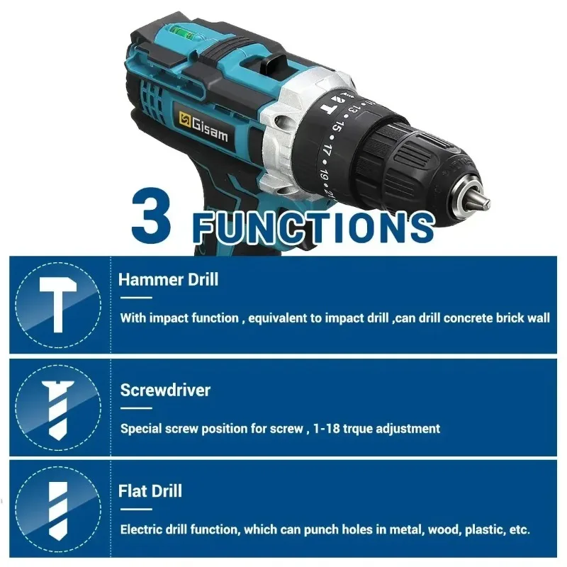 【Hot Item】 Battery Impact Screwdriver Multifunctional Cordless Drill Power Tool 25+3 Torque Setting 2 Gear Speed Electric S
【Hot Item】 Battery Impact Screwdriver Multifunctional Cordless Drill Power Tool 25+3 Torque Setting 2 Gear Speed Electric S