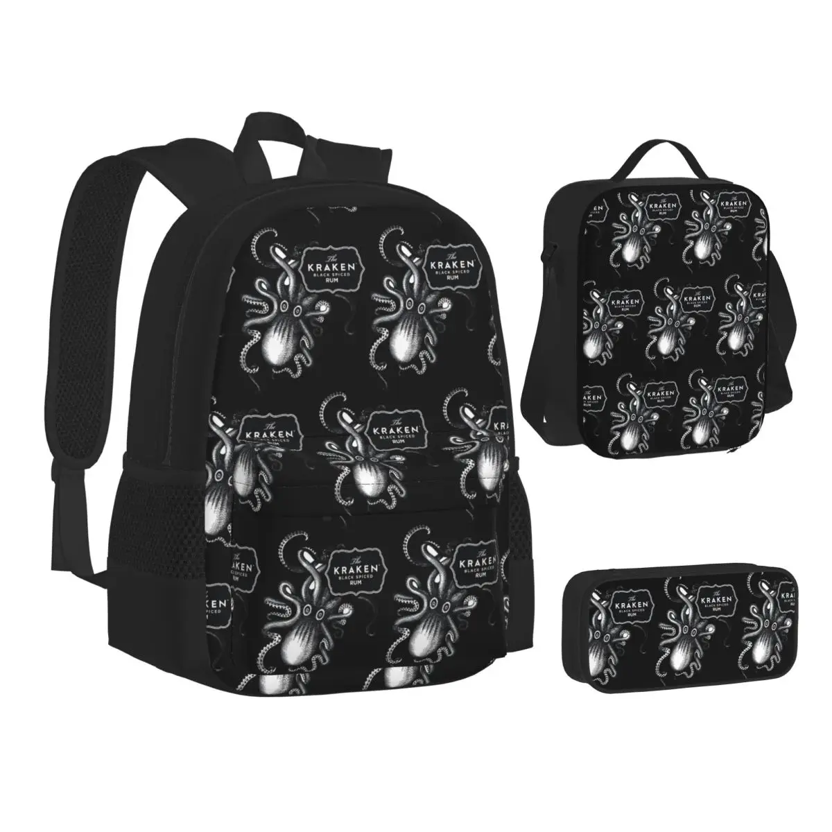Kraken Rum Backpacks Boys Girls Bookbag School Bags Children Rucksack Lunch Bag Pen Bag Three-Piece Set
Kraken Rum Backpacks Boys Girls Bookbag School Bags Children Rucksack Lunch Bag Pen Bag Three-Piece Set