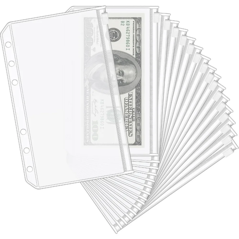 A6 Binder Pockets, 16pcs with Zipper, Labels - Durable PVC for Budgeting, Planner Inserts, Mini Pouch Folders, Filing Bags
A6 Binder Pockets, 16pcs with Zipper, Labels - Durable PVC for Budgeting, Planner Inserts, Mini Pouch Folders, Filing Bags