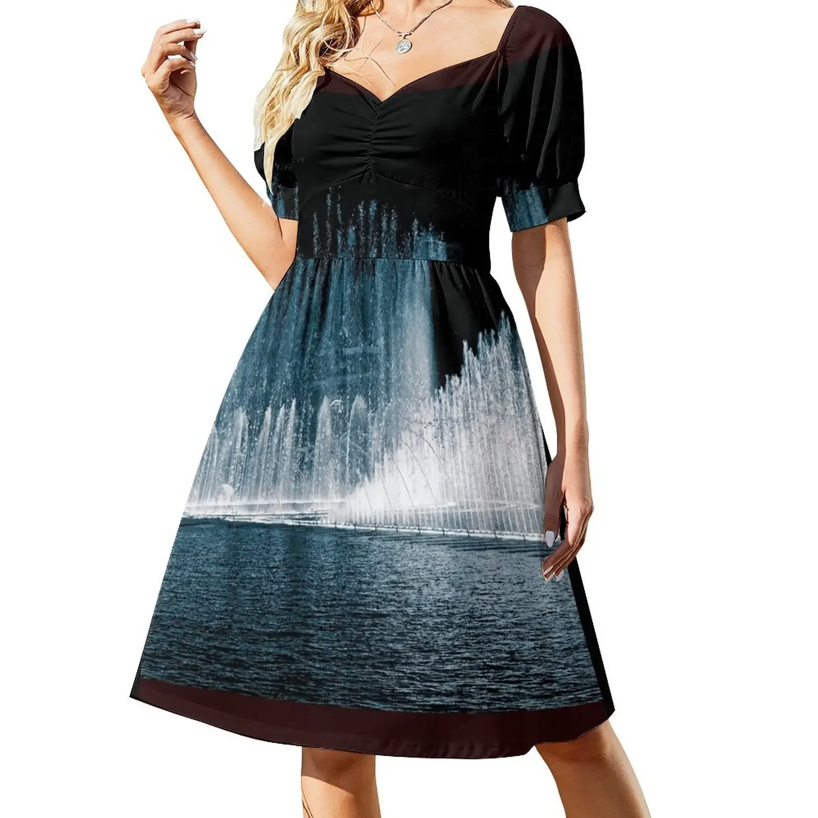 The Fountains Short-Sleeved Dress elegant dress Women's long dress Women's dresses
The Fountains Short-Sleeved Dress elegant dress Women's long dress Women's dresses