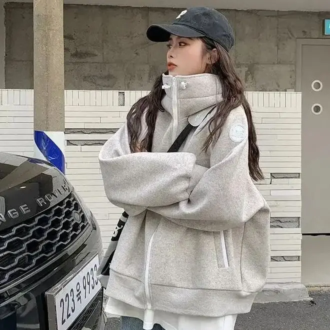 Thick Hooded Jacket Zipper Coat Women Autumn Winter Long-Sleeve Loose Zipper Cardigan Hooded New
Thick Hooded Jacket Zipper Coat Women Autumn Winter Long-Sleeve Loose Zipper Cardigan Hooded New