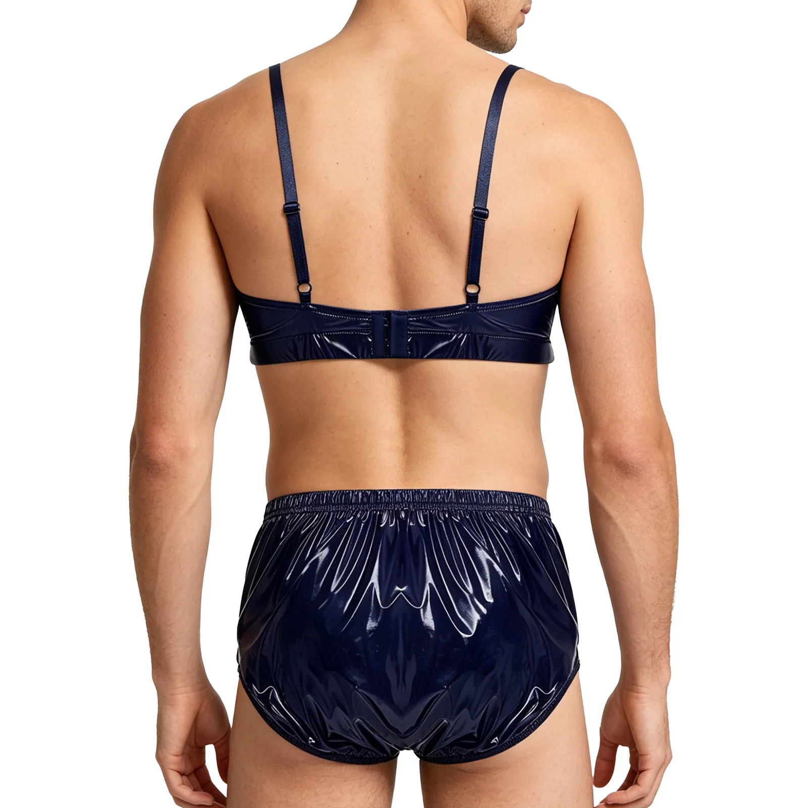 Men Metallic Glossy Bikini Swimwear Two Pieces Swimsuit No-pad No-wire Bralette with Briefs Beach Bathing Suit Gay Bar Clubwear
Men Metallic Glossy Bikini Swimwear Two Pieces Swimsuit No-pad No-wire Bralette with Briefs Beach Bathing Suit Gay Bar Clubwear