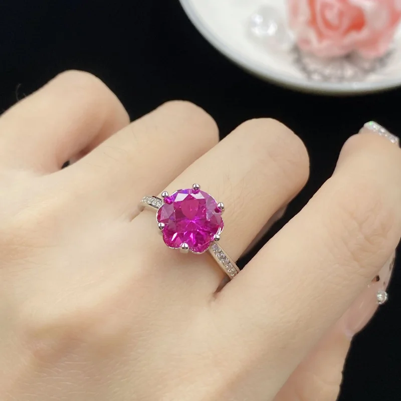 3 Carat Red Corundum Fluorescent Light Color-Changing Elegant Open Ring for Women Inlaid Versatile Daily Niche Simple
3 Carat Red Corundum Fluorescent Light Color-Changing Elegant Open Ring for Women Inlaid Versatile Daily Niche Simple