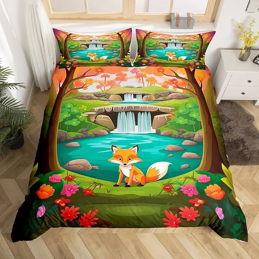 Cartoon Fox Duvet Cover For Boys Girls Room Dorm Woodland Fox Comforter Cover Nature Wildlife Fox Bedding Set Twin King Size
Cartoon Fox Duvet Cover For Boys Girls Room Dorm Woodland Fox Comforter Cover Nature Wildlife Fox Bedding Set Twin King Size