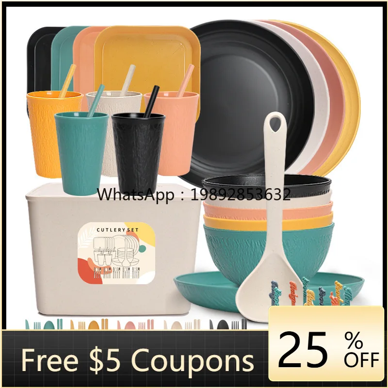 Wheat straw portable tableware, dishes, student dormitory outdoor camping travel portable
Wheat straw portable tableware, dishes, student dormitory outdoor camping travel portable