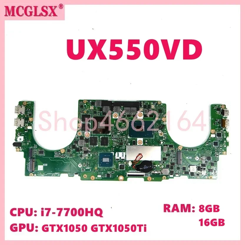 UX550VD i7-7th Gen CPU GTX1050 GTX1050Ti GPU 8GB/16GB RAM Laptop Motherboard For ASUS UX550VD U5500V UX550VE UX550V Mainboard
UX550VD i7-7th Gen CPU GTX1050 GTX1050Ti GPU 8GB/16GB RAM Laptop Motherboard For ASUS UX550VD U5500V UX550VE UX550V Mainboard