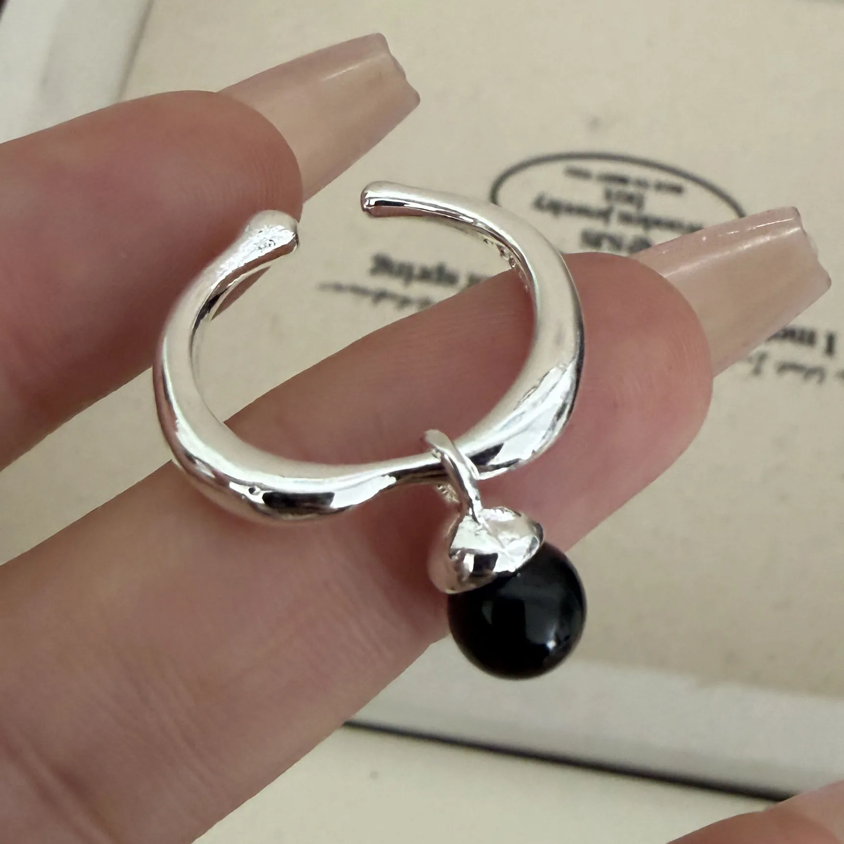 925 Sterling Silver Rings For Women Simple Vintage Handmade Adjustable Finger Back Stone Ring Fashion Band Female Bijoux Gift
925 Sterling Silver Rings For Women Simple Vintage Handmade Adjustable Finger Back Stone Ring Fashion Band Female Bijoux Gift