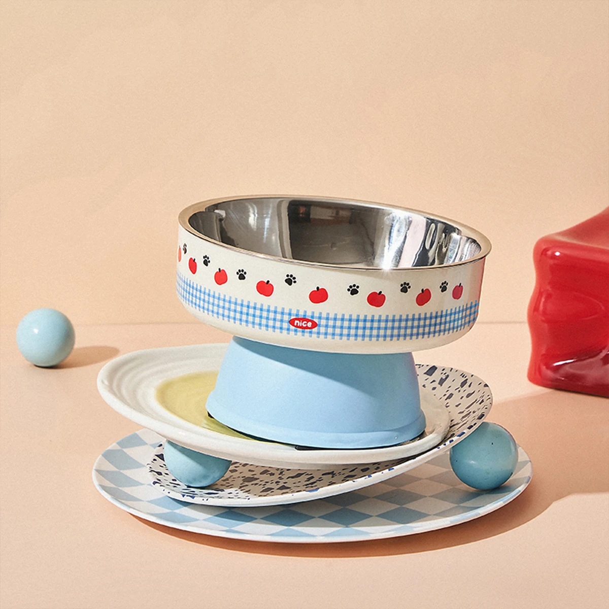 One piece of pet stainless steel high-foot bowl, colorful cartoon pattern single bowl, anti-black mouth, cervical vertebra prote
One piece of pet stainless steel high-foot bowl, colorful cartoon pattern single bowl, anti-black mouth, cervical vertebra prote