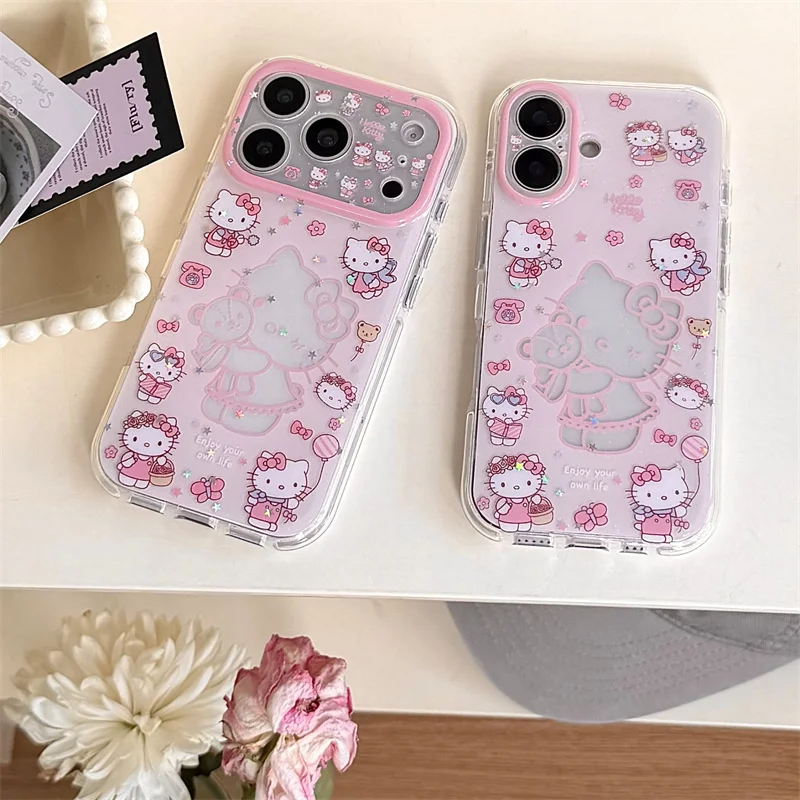 Hello Kitty Print Clear Phone Case For iPhone 17 16 15 Pro Max Cute Pink Glitter Shockproof Protective Cover For Girls
Hello Kitty Print Clear Phone Case For iPhone 17 16 15 Pro Max Cute Pink Glitter Shockproof Protective Cover For Girls