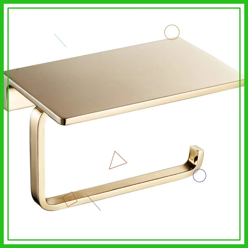 Hotel Style Toilet Paper Holder with Phone Shelf, Solid Brass Gold Finish for Bathroom
Hotel Style Toilet Paper Holder with Phone Shelf, Solid Brass Gold Finish for Bathroom