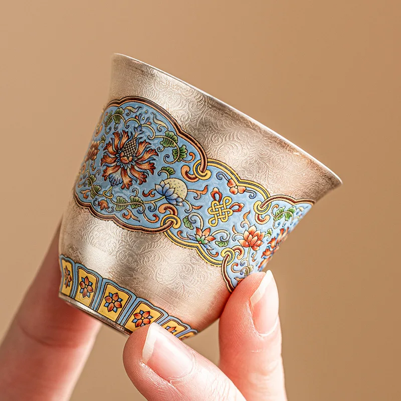 Tea Cup Filigree Silver Enamel Colorful Silver Household Tea Set Master Cup Personal Cup Household Goods Accessories
Tea Cup Filigree Silver Enamel Colorful Silver Household Tea Set Master Cup Personal Cup Household Goods Accessories