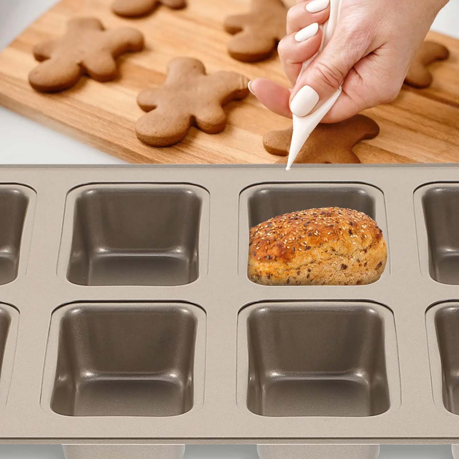 Aluminum Pans Cake Mold Baking Trays for Oven Mini Loaf Bread with Lid Golden Carbon Steel
Aluminum Pans Cake Mold Baking Trays for Oven Mini Loaf Bread with Lid Golden Carbon Steel