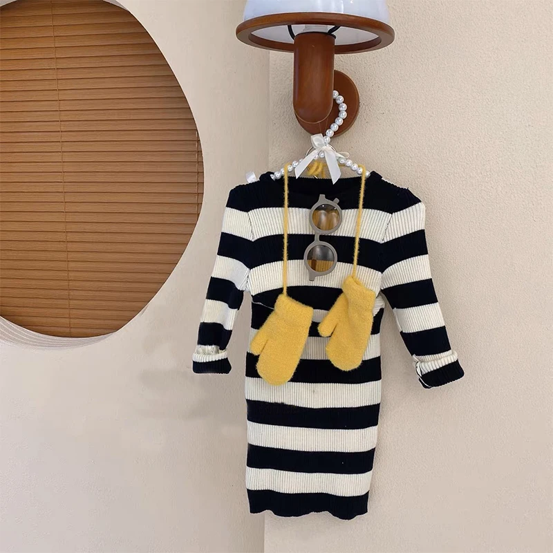 Korean Autumn Cotton Knitting Stripe Long Sleeve Dresses One Piece Women Clothing Elegant And Pretty Girls From 2 To 8 Years
Korean Autumn Cotton Knitting Stripe Long Sleeve Dresses One Piece Women Clothing Elegant And Pretty Girls From 2 To 8 Years