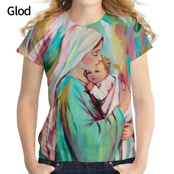 Virgin Mary 3D Printing Women T Shirt Summer Personality Short Sleeved Casual T Shirt
Virgin Mary 3D Printing Women T Shirt Summer Personality Short Sleeved Casual T Shirt