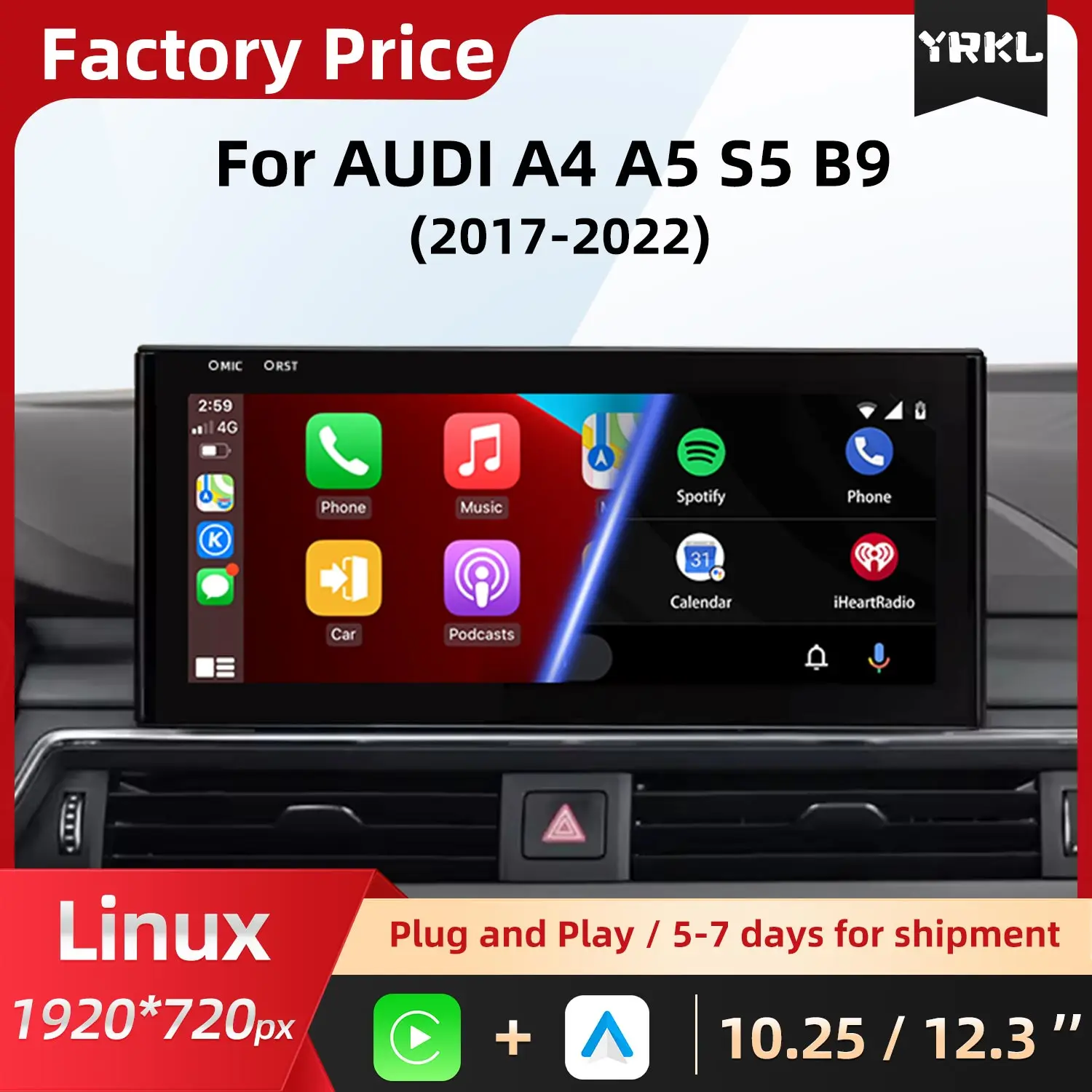 Linux For AUDI A4 A5 S5 B9 Wireless Carplay Car Radio Multimedia Video Player Intelligent Monitor Touch Screen Central Monitor
Linux For AUDI A4 A5 S5 B9 Wireless Carplay Car Radio Multimedia Video Player Intelligent Monitor Touch Screen Central Monitor