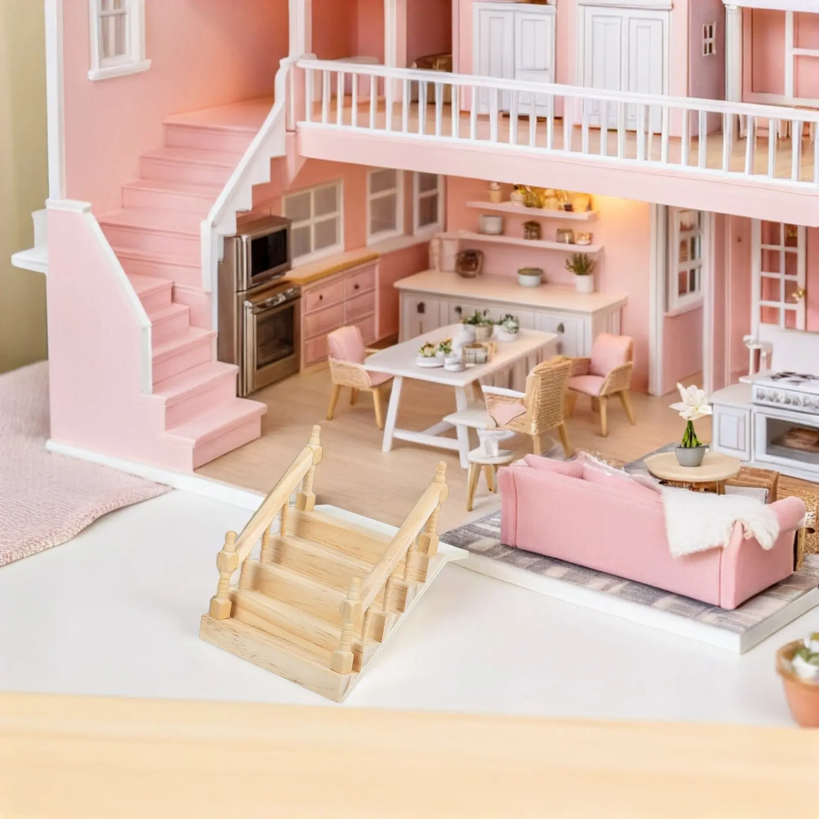 3Pcs Mini Wood Dollhouse Handrail Stairs Lifelike Stair Railings Miniature Staircase Furniture Layout Craft Accessories
3Pcs Mini Wood Dollhouse Handrail Stairs Lifelike Stair Railings Miniature Staircase Furniture Layout Craft Accessories