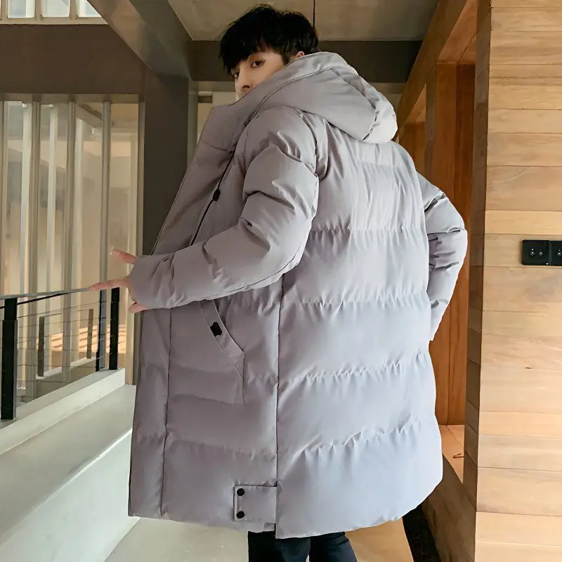 Autumn Winter Loose Fit Korean Style Large Size Home Comfortable Outerwear Men's Mid-Length Hooded Thickened Cotton Jacket
Autumn Winter Loose Fit Korean Style Large Size Home Comfortable Outerwear Men's Mid-Length Hooded Thickened Cotton Jacket