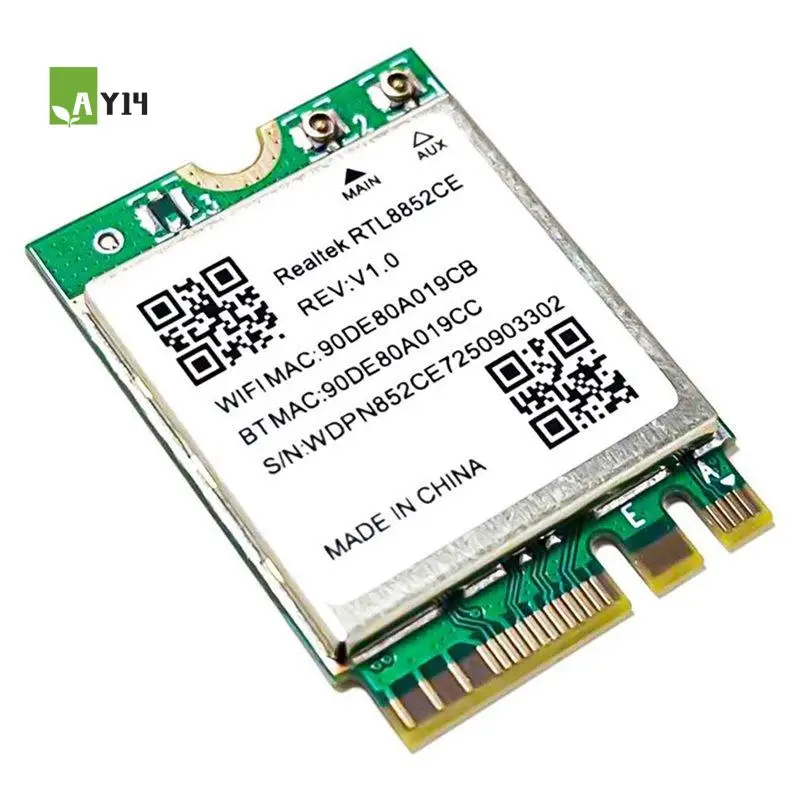 AY14 -New Wifi 6E RTL8852CE M.2 Network Card 5400Mbps 802.11AX Bluetooth 5.3 Wireless Tri Band Adapter 2.4/5.8/6Ghz Receiver
AY14 -New Wifi 6E RTL8852CE M.2 Network Card 5400Mbps 802.11AX Bluetooth 5.3 Wireless Tri Band Adapter 2.4/5.8/6Ghz Receiver
