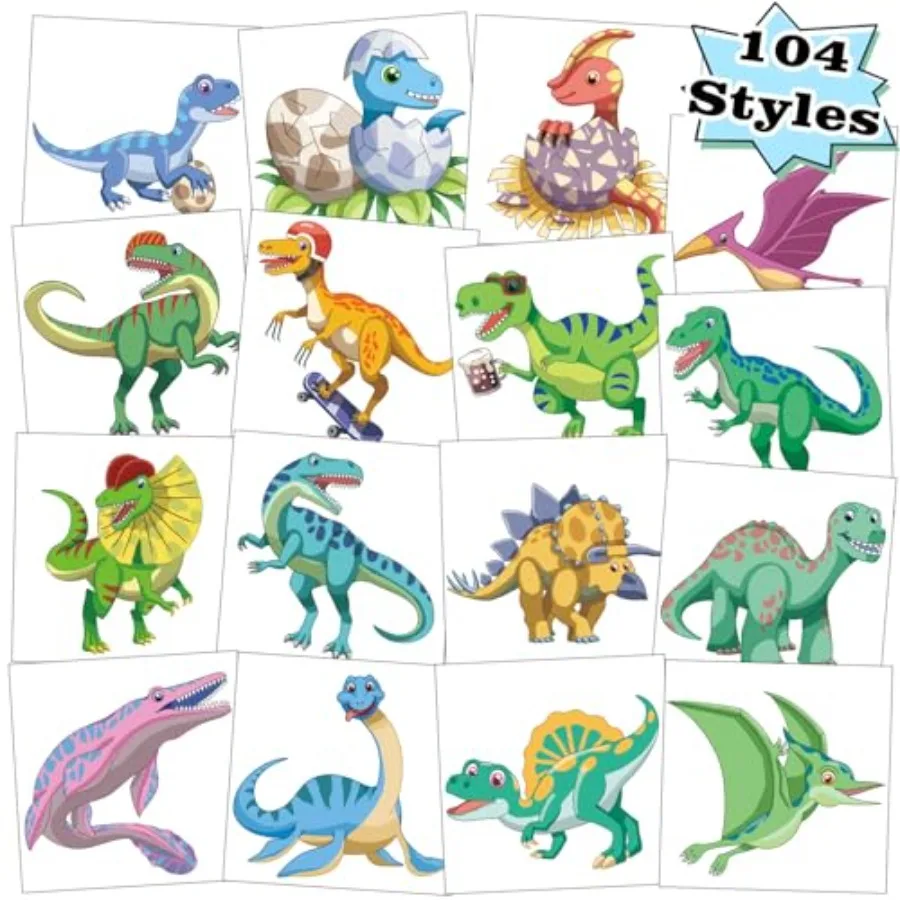 104 PCS Dinosaur Temporary Tattoos for Party Supplies, Temp Tattoo Stickers for Girls Boys Birthday Party Favors Activities
104 PCS Dinosaur Temporary Tattoos for Party Supplies, Temp Tattoo Stickers for Girls Boys Birthday Party Favors Activities
