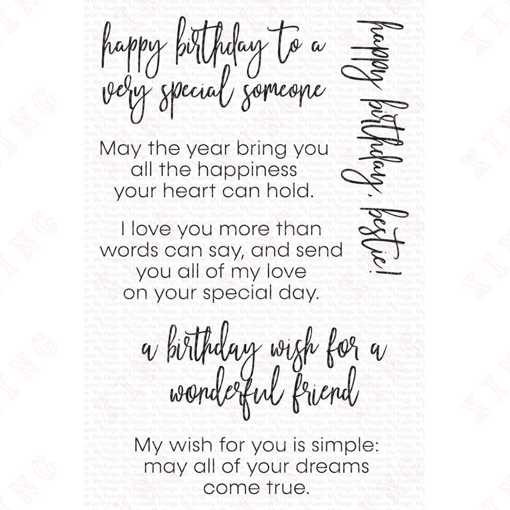 2022 Scrapbook Decoration Embossing Template Diy Craft Reusable Mold Inside and out Birthday Greetings Clear Silicone Stamps Set
2022 Scrapbook Decoration Embossing Template Diy Craft Reusable Mold Inside and out Birthday Greetings Clear Silicone Stamps Set