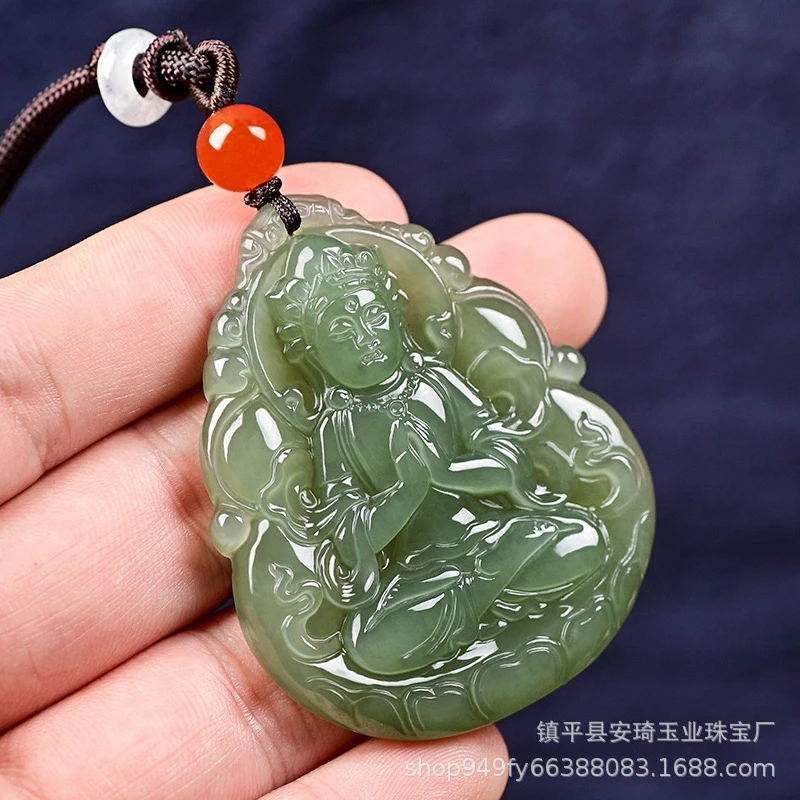 Natural Hotan Men, Handmade Guanyin Bodhisattva Jade Necklace Pendant
Natural Hotan Men, Handmade Guanyin Bodhisattva Jade Necklace Pendant