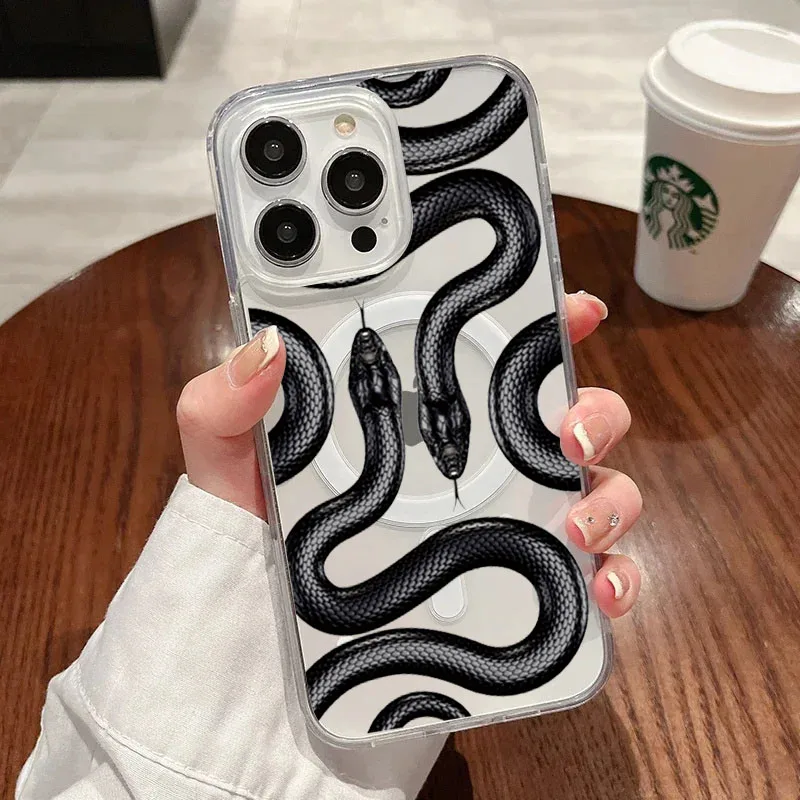 Прозрачный магнитный чехол Magsafe с крутым узором питона для iPhone 16, 15, 14, 13, 12, 11 Pro Max 15, 16, 14 Plus 12 13 Pro Cover 
Прозрачный магнитный чехол Magsafe с крутым узором питона для iPhone 16, 15, 14, 13, 12, 11 Pro Max 15, 16, 14 Plus 12 13 Pro Cover