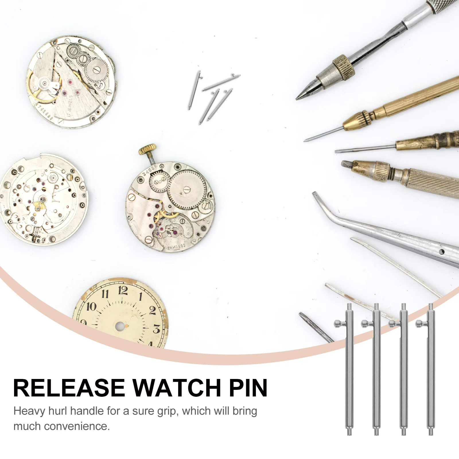 4Pcs Stainless Watchband Pins Quick Release Replaceable Watch Pin Tool for Easy Spring Bar Removal and Link Adjustment
4Pcs Stainless Watchband Pins Quick Release Replaceable Watch Pin Tool for Easy Spring Bar Removal and Link Adjustment