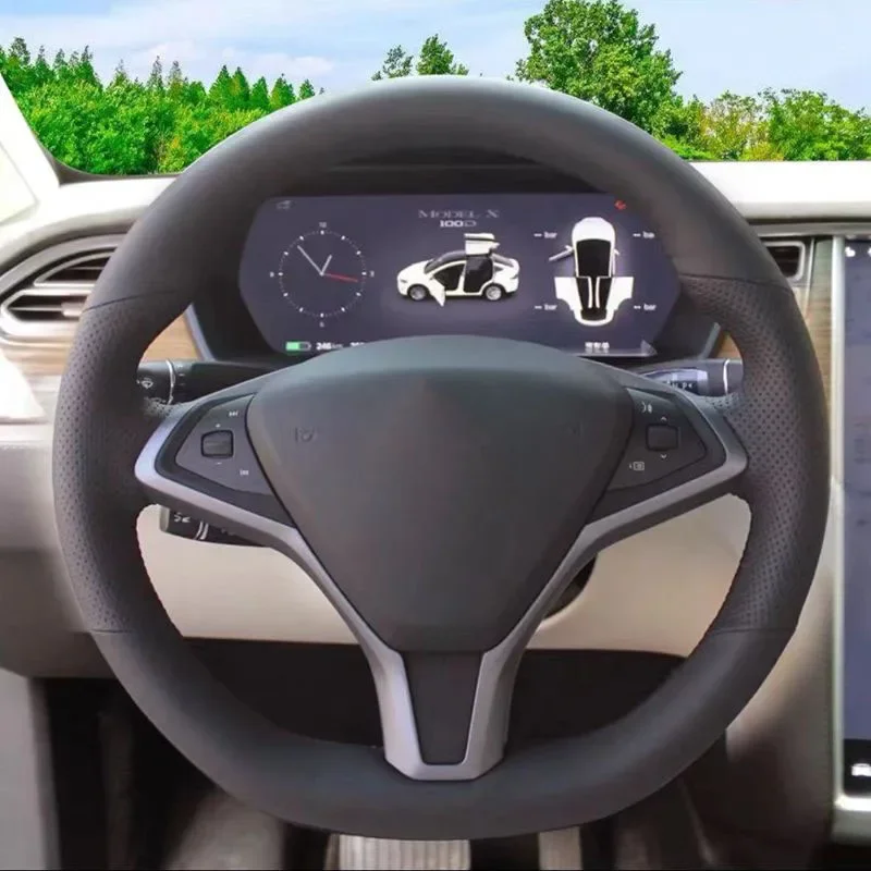 Hand Sewing MicroFiber Leather Car Accessories Tesla Model X 2012-2018 Car Steering Wheel CoverFor Tesla Model S 2009-2018
Hand Sewing MicroFiber Leather Car Accessories Tesla Model X 2012-2018 Car Steering Wheel CoverFor Tesla Model S 2009-2018