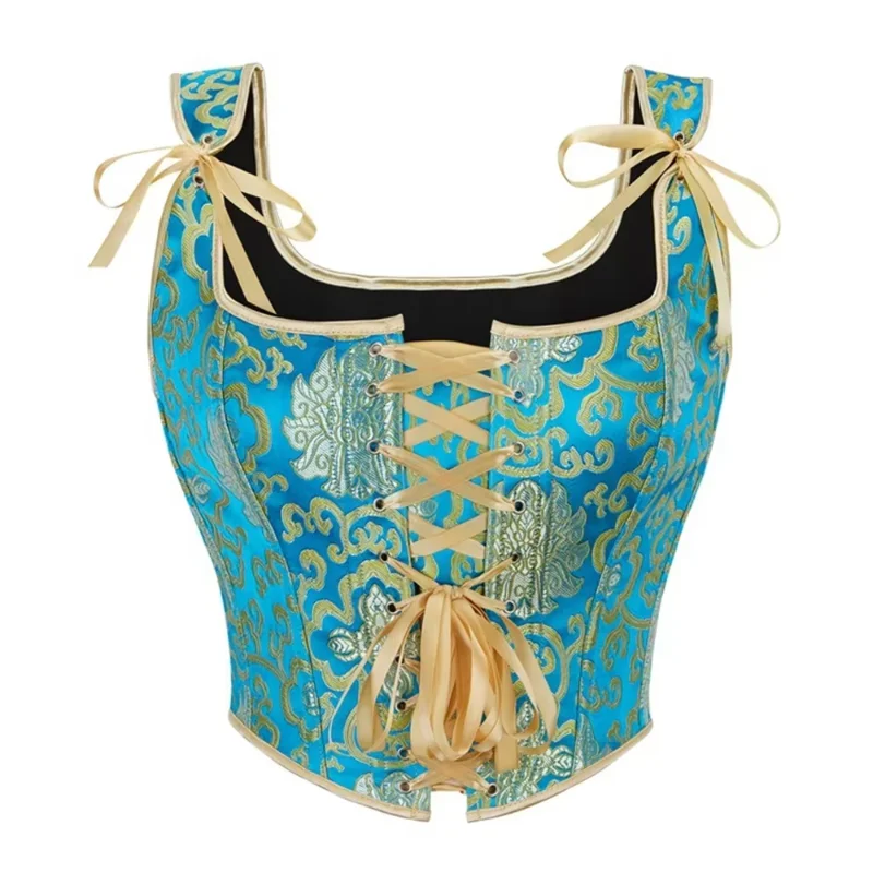 Women Sexy Corsets Bustiers With Shoulder Straps Medieval Gothic Corset Tops Flower Print Vintage Overbust Corselet
Women Sexy Corsets Bustiers With Shoulder Straps Medieval Gothic Corset Tops Flower Print Vintage Overbust Corselet
