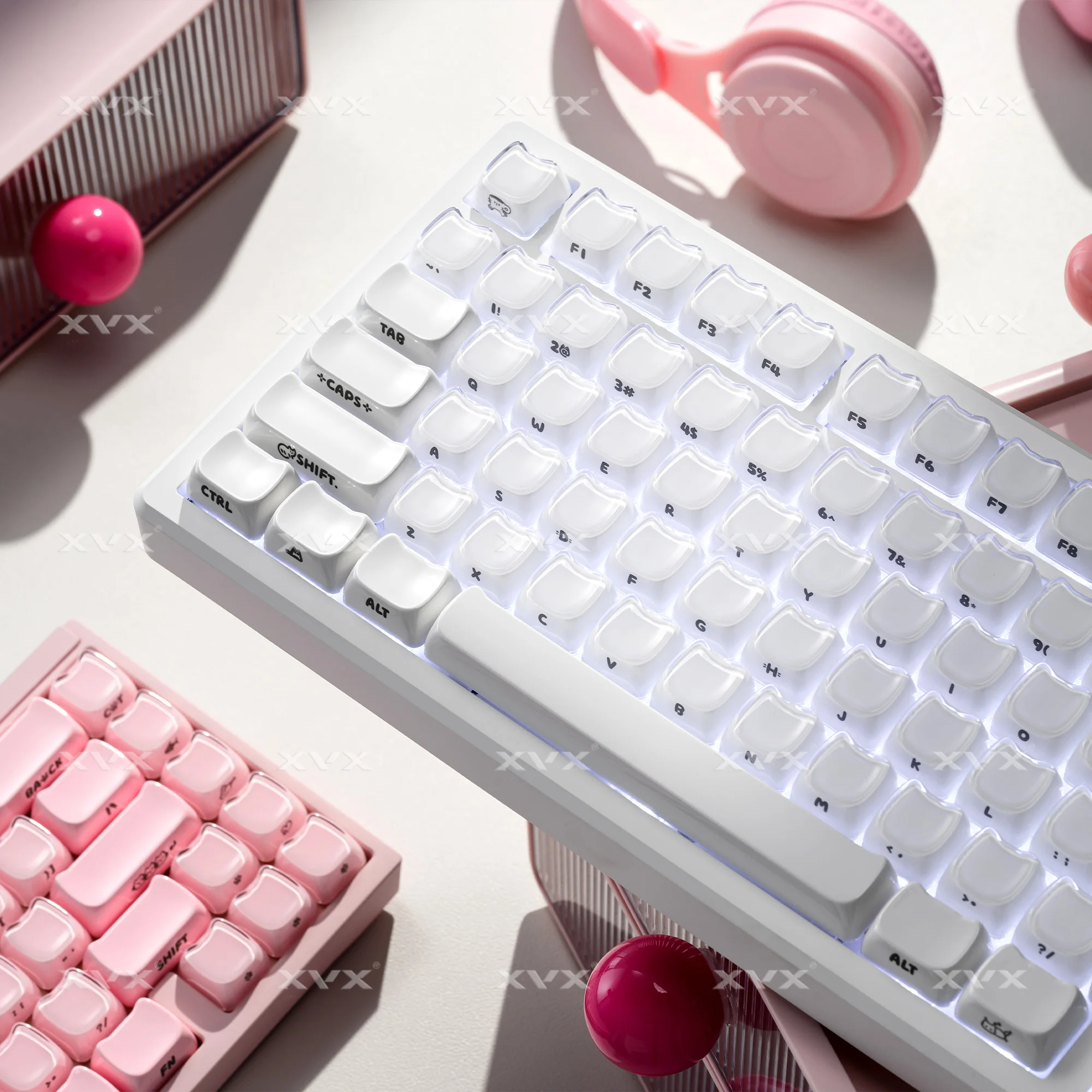 Колпачки для клавиш XVX White Cat с боковой печатью MAO, гладкая поверхность, желеобразные, для механических клавиатур 60/61/63/64/68/75/87/100, 119 клавиш
Колпачки для клавиш XVX White Cat с боковой печатью MAO, гладкая поверхность, желеобразные, для механических клавиатур 60/61/63/64/68/75/87/100, 119 клавиш
