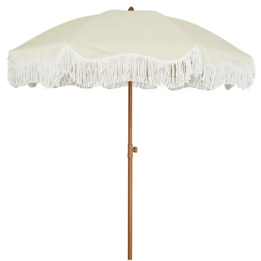 6.5ft Boho Outdoor Umbrella with Fringe, UPF 50+ Picnic Umbrella with Tassels, Premium Steel Pole and Push Button Tilt
6.5ft Boho Outdoor Umbrella with Fringe, UPF 50+ Picnic Umbrella with Tassels, Premium Steel Pole and Push Button Tilt