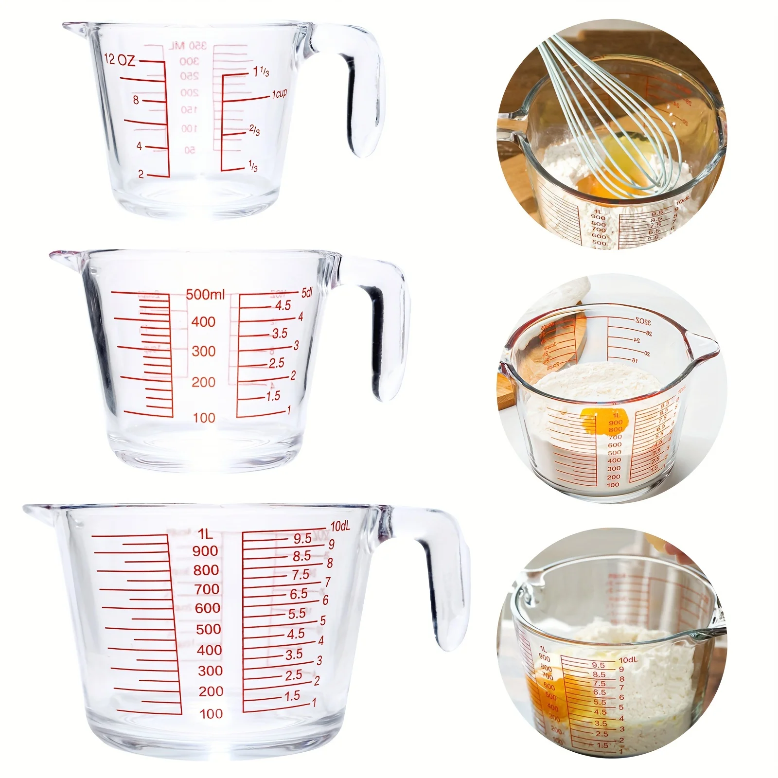 Measuring Cup - 1/3 Piece Glass Measuring Cup Set, Borosilicate Glass Measuring Cup, Dishwasher, Refrigerator, Microwave & Prehe
Measuring Cup - 1/3 Piece Glass Measuring Cup Set, Borosilicate Glass Measuring Cup, Dishwasher, Refrigerator, Microwave & Prehe