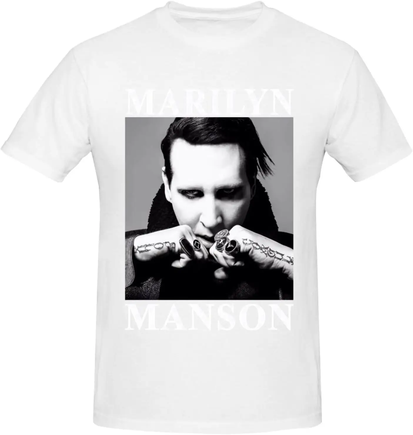 Мужская футболка с коротким рукавом Marilyn Music Manson, футболка с персонализированным графическим принтом, Высококачественная футболка из 100% хлопка с коротким рукавом
Мужская футболка с коротким рукавом Marilyn Music Manson, футболка с персонализированным графическим принтом, Высококачественная футболка из 100% хлопка с коротким рукавом
