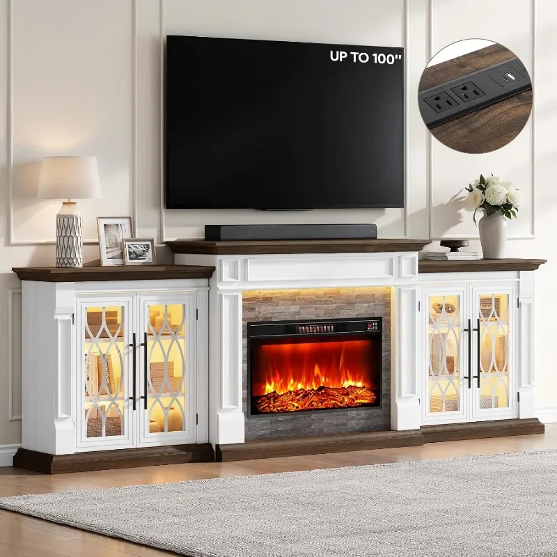 3-in-1 Modular LED Fireplace TV Stand with Outlet for TVs Up to 100 Inch, Electric Fireplace with Mantel, Farmhouse
3-in-1 Modular LED Fireplace TV Stand with Outlet for TVs Up to 100 Inch, Electric Fireplace with Mantel, Farmhouse