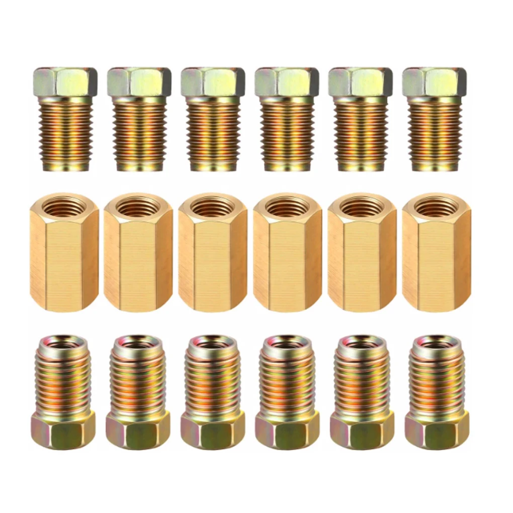 6pcs Brake Line Fittings,12Pieces Car Unions 3/16-24 Threads Assortment, For 1/4” Brake Line Tube Fittings
6pcs Brake Line Fittings,12Pieces Car Unions 3/16-24 Threads Assortment, For 1/4” Brake Line Tube Fittings 