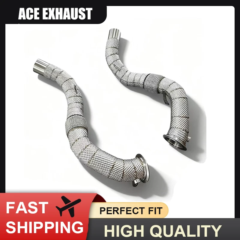 ACE Hot Sale Exhaust Downpipe for BMW S63 X5M F85 X6M F86 4.4T High Performance SUS304 Exhaust Header with Heat Shield
ACE Hot Sale Exhaust Downpipe for BMW S63 X5M F85 X6M F86 4.4T High Performance SUS304 Exhaust Header with Heat Shield