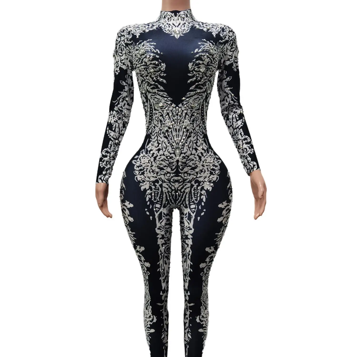 Fashion jumpsuit Long Sleeves Print Rhinestones Leotard Dance Costume Playsuit Women Sexy Birthday Party Club One Piece bodysuit
Fashion jumpsuit Long Sleeves Print Rhinestones Leotard Dance Costume Playsuit Women Sexy Birthday Party Club One Piece bodysuit