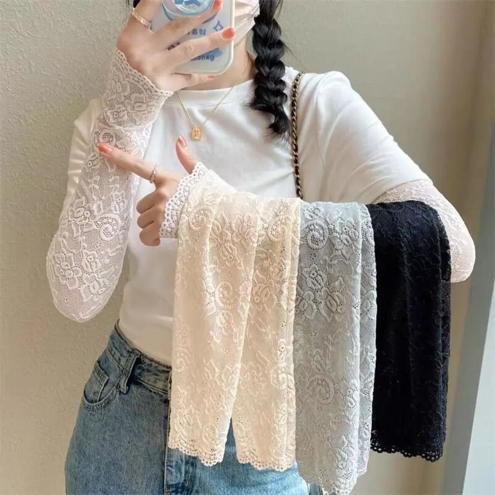 Anti-UV Lace Ice Silk Sleeves UV Insulation Sun Protection Sunscreen Sleeve Arm Covers Long-sleeved Glove Cycling Gloves Women
Anti-UV Lace Ice Silk Sleeves UV Insulation Sun Protection Sunscreen Sleeve Arm Covers Long-sleeved Glove Cycling Gloves Women