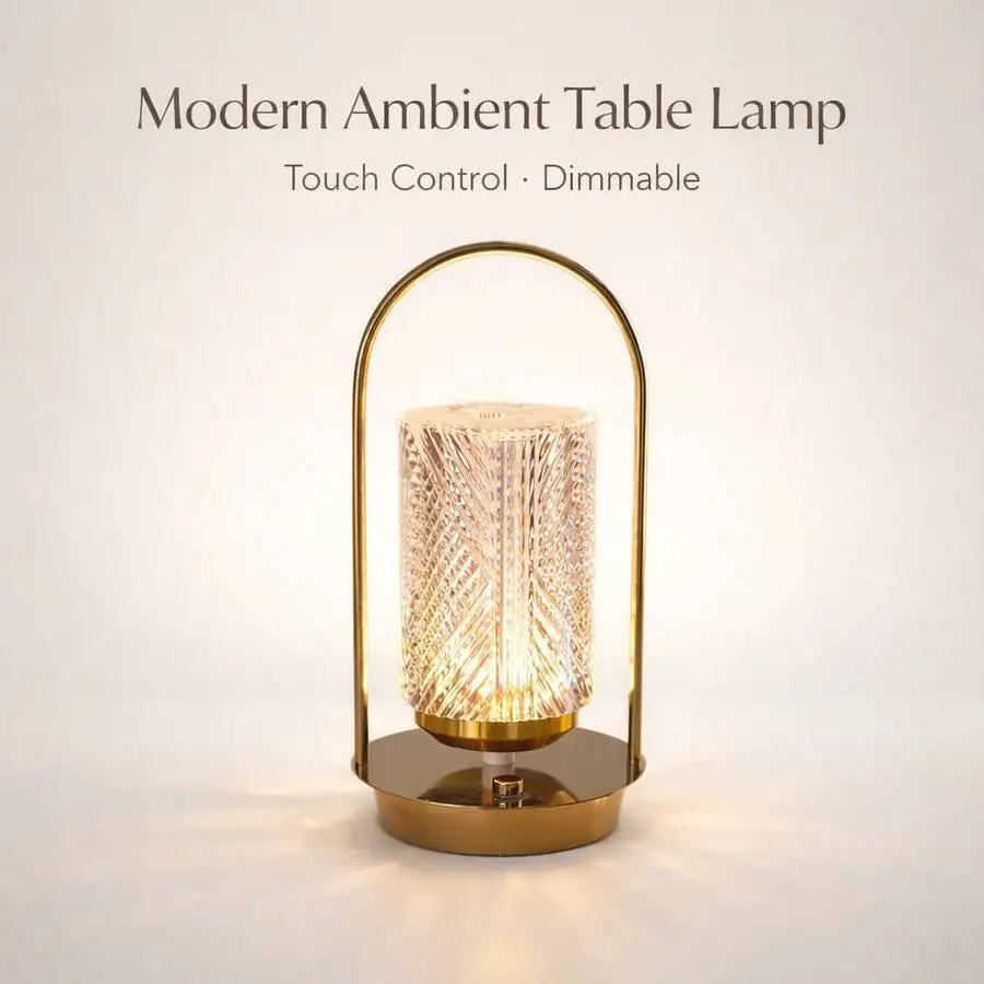 Modern Touch Control Dimmable Table Lamp, USB Rechargeable, 3 Color Ambient Night Light
Modern Touch Control Dimmable Table Lamp, USB Rechargeable, 3 Color Ambient Night Light
