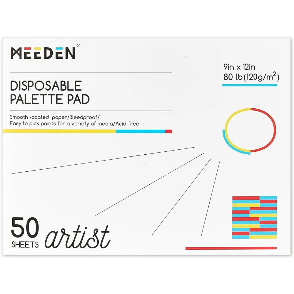 Artist Palette Paper Pad: 9''x12'', 50 Sheets (80lb/120gsm) Paint Palette Paper - Disposable Paint Mixing Paper for Acrylic Watercolor Oil Painting
Artist Palette Paper Pad: 9''x12'', 50 Sheets (80lb/120gsm) Paint Palette Paper - Disposable Paint Mixing Paper for Acrylic Watercolor Oil Painting